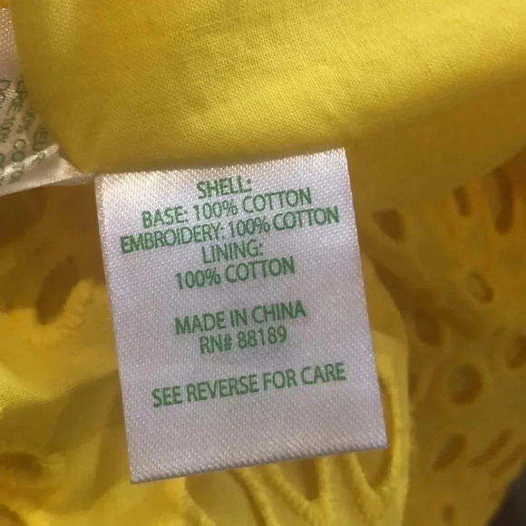Lilly Pulitzer Leah skirt Resort Yellow oversized pinwheel eyelet Sz 2 New with - Picture 8 of 10